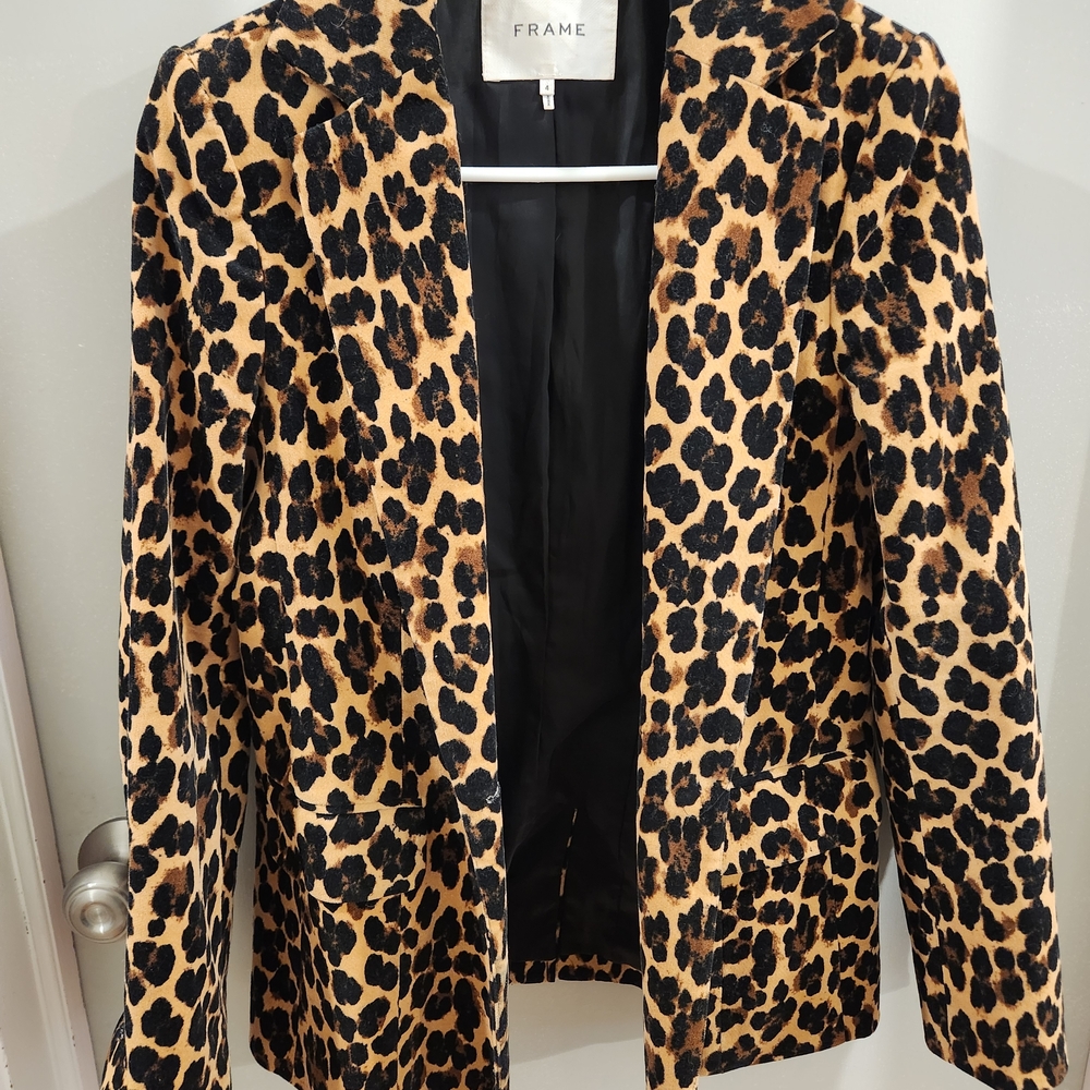 Frame Cheetah Print Women's Blazer - Picture 3 of 6